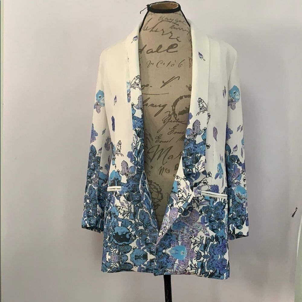 BEC & BRIDGE FLORAL OPEN FRONT BLAZER SIZE US 6